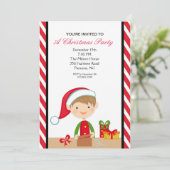 Schattige Elf in Workshop Kerstfeest Uitnodigen Kaart (Staand voorkant)