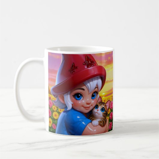 Schattige Elf Kat  Koffiemok (Links)