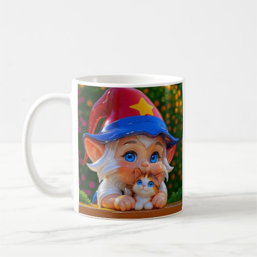 Schattige Elf Kat  Koffiemok (Links)