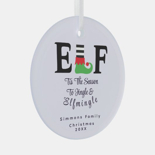 Schattige Elf Kerst Ornament - Vakantie Keepsake (Voorkant Rechts)