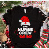 Schattige Elf LPN Verpleegster Kerstman Crew T-shirt