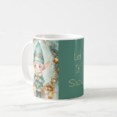 Schattige Elf met Kerstcadeaus Koffiemok (Voorkant links)