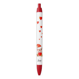Schattige elf met liefdeshartjes op witte achtergr zwarte inkt pen