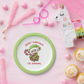 Schattige elf met zuurstok Kerst papieren bord (Feest)