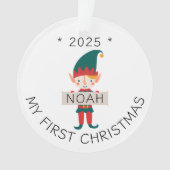 Schattige Elf Mijn Eerste Kerstmis Aangepaste Naam Ornament (voorkant)