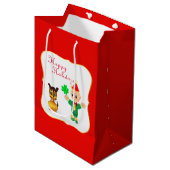 Schattige Elf & Puppy Hond Medium Cadeauzakje (Voorkant Gekanteld)