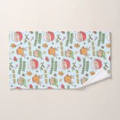 Schattige Elf, Rendier, Kerstman, Kerstmis Patroon Bad Handdoek (Handdoek)