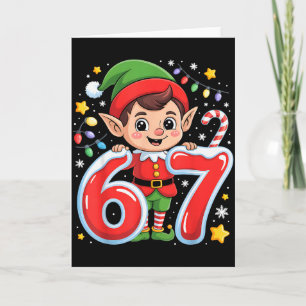 Schattige Elf Zes Zeven 6 7 Meme Grappig Kerst Kos Kaart