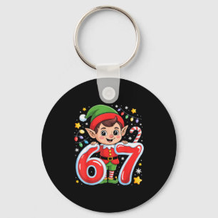 Schattige Elf Zes Zeven 6 7 Meme Grappig Kerst Kos Sleutelhanger