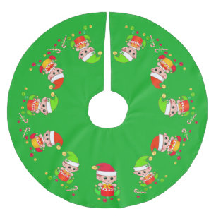 Schattige elfen, kleine helpers van de Kerstman op Kerstboom Rok