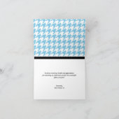 Schattige ellephant Blue Houndstooth-kaarten Bedankkaart (Binnen)