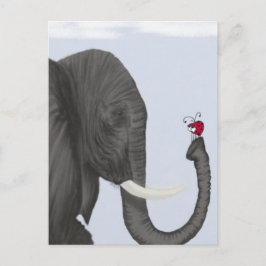 Schattige ellephant en luidolie briefkaart