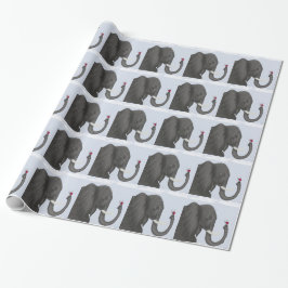 Schattige ellephant en luidolie cadeaupapier