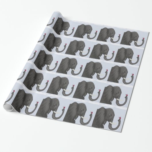 Schattige ellephant en luidolie cadeaupapier (Uitgerold)