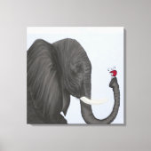 Schattige ellephant en luidolie canvas afdruk (Voorkant)