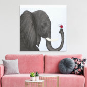 Schattige ellephant en luidolie canvas afdruk (Insitu (Woonkamer))