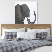 Schattige ellephant en luidolie canvas afdruk (Insitu (Slaapkamer))