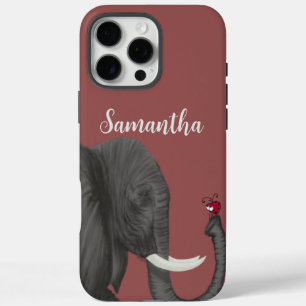 Schattige ellephant en luidolie iPhone 16 pro max hoesje