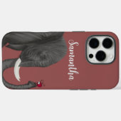 Schattige ellephant en luidolie Case-Mate iPhone case (Achterkant (horizontaal))