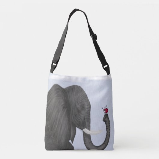 Schattige ellephant en luidolie crossbody tas (Achterkant)