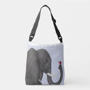Schattige ellephant en luidolie crossbody tas