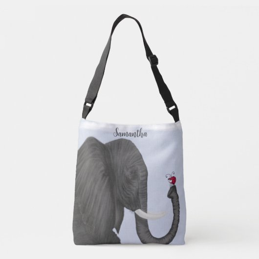 Schattige ellephant en luidolie crossbody tas (Achterkant)