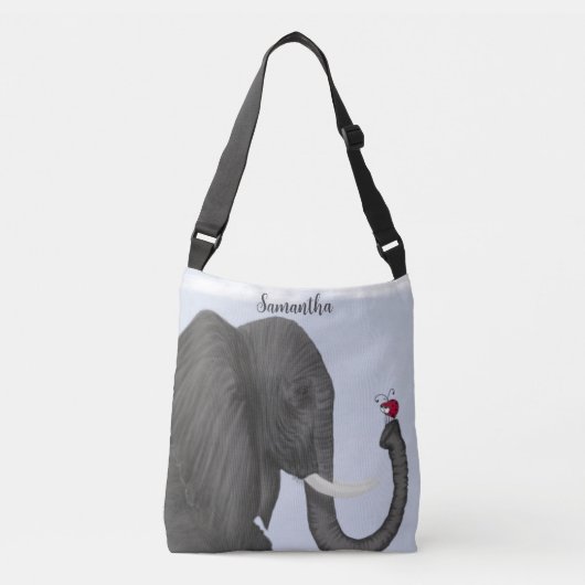 Schattige ellephant en luidolie crossbody tas (Voorkant)