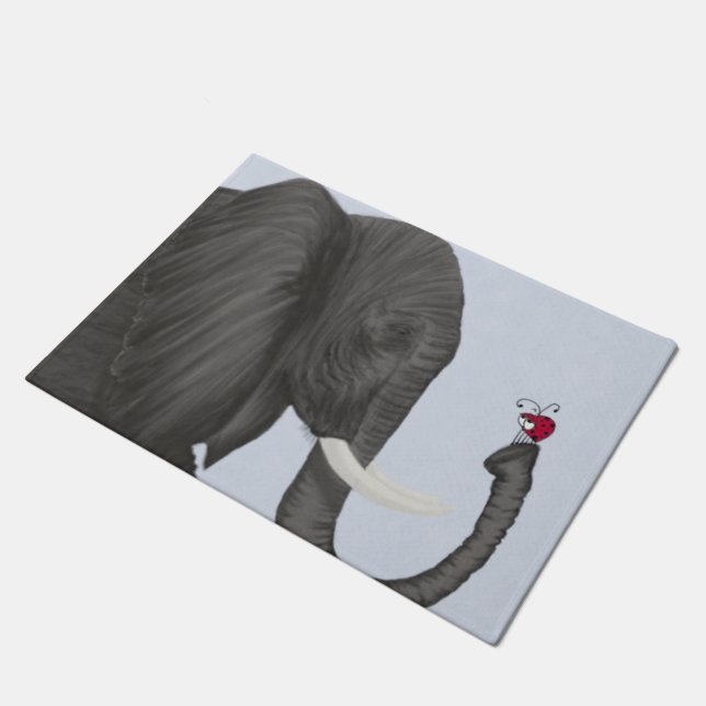 Schattige ellephant en luidolie deurmat (Schuin)