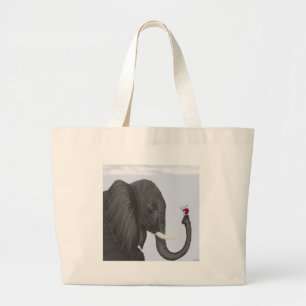 Schattige ellephant en luidolie grote tote bag