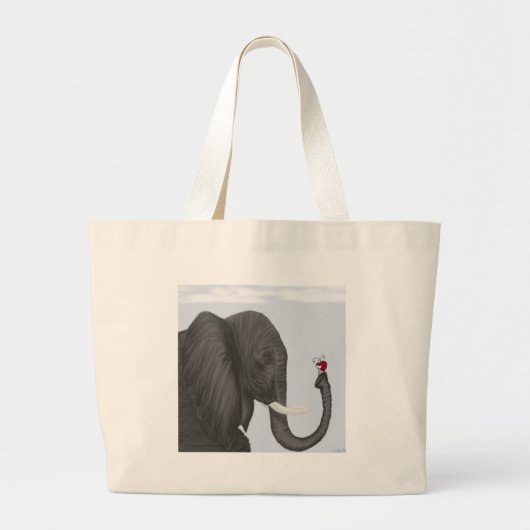 Schattige ellephant en luidolie grote tote bag (Voorkant)