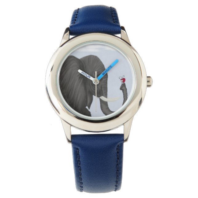 Schattige ellephant en luidolie horloge (Voorkant)