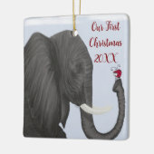Schattige ellephant en luidolie keramisch ornament (Links)