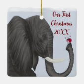 Schattige ellephant en luidolie keramisch ornament (Achterkant)