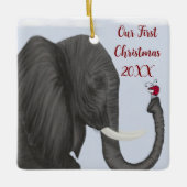Schattige ellephant en luidolie keramisch ornament (Voorkant)