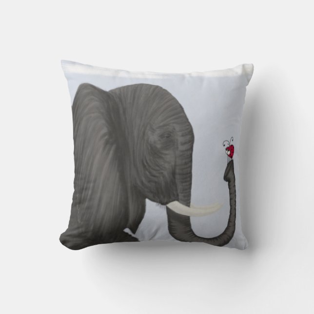 Schattige ellephant en luidolie kussen (Voorkant)