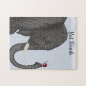 Schattige ellephant en luidolie legpuzzel (Horizontaal)