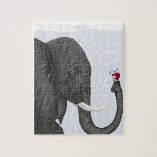 Schattige ellephant en luidolie legpuzzel (Verticaal)