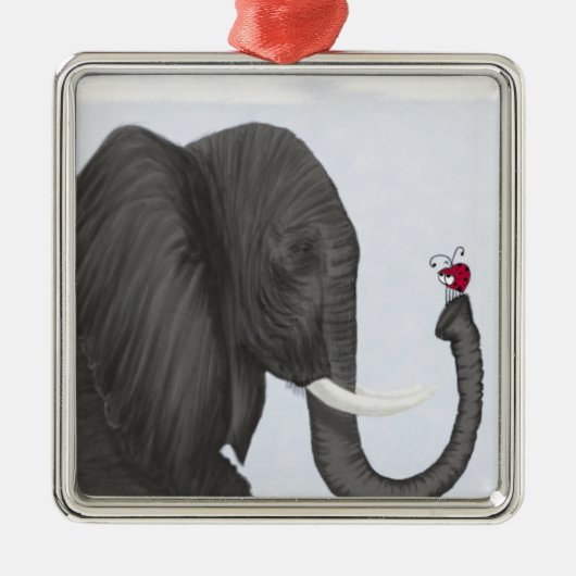 Schattige ellephant en luidolie metalen ornament (Voorkant)