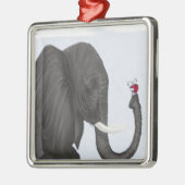 Schattige ellephant en luidolie metalen ornament (Links)