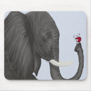 Schattige ellephant en luidolie muismat