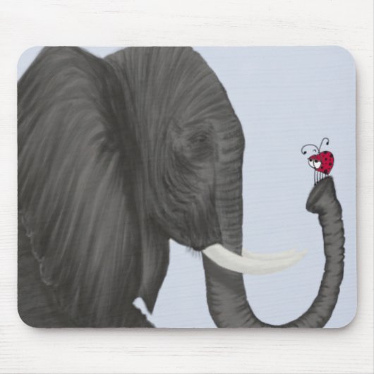 Schattige ellephant en luidolie muismat (Voorkant)