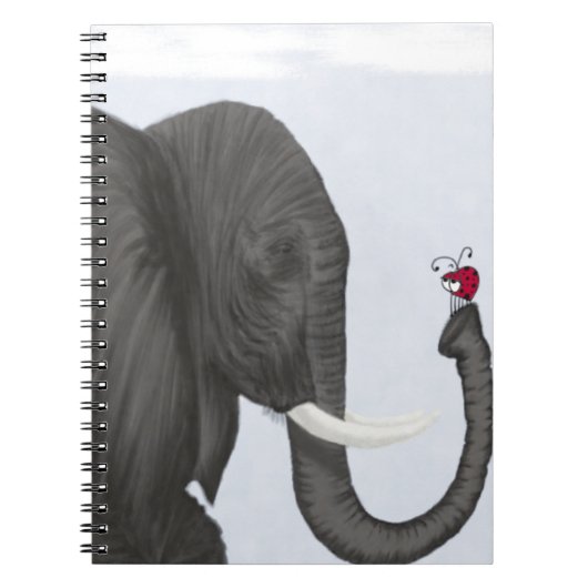 Schattige ellephant en luidolie notitieboek (Voorkant)