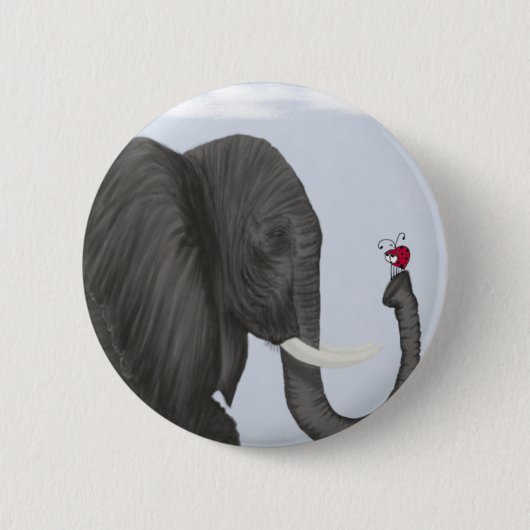 Schattige ellephant en luidolie ronde button 5,7 cm (Voorkant)