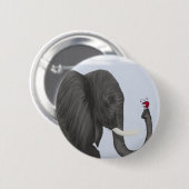 Schattige ellephant en luidolie ronde button 5,7 cm (Voorkant /achterkant)