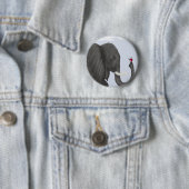 Schattige ellephant en luidolie ronde button 5,7 cm (In situ)