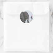 Schattige ellephant en luidolie ronde sticker (Tas)