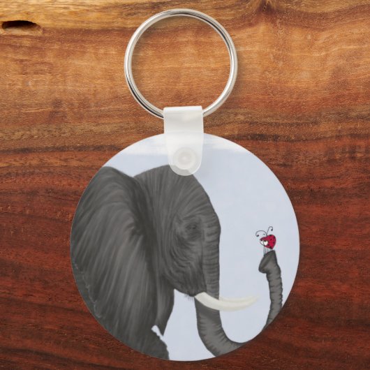 Schattige ellephant en luidolie sleutelhanger (Voorkant)