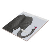 Schattige ellephant en luidolie tegeltje (Zijkant)