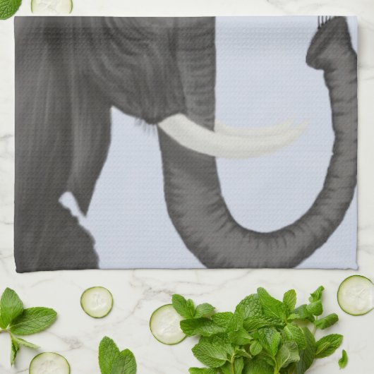 Schattige ellephant en luidolie theedoek (Gevouwen)