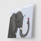 Schattige ellephant en luidolie vierkante klok (Hoek)